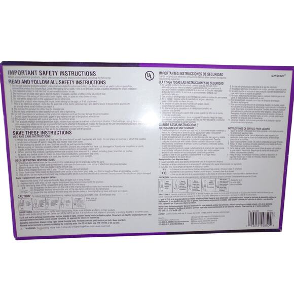 Halloween Spider Lights 6 Ft Light String 8 Ft Total Tested Works Indoor Outdoor - Picture 5 of 5